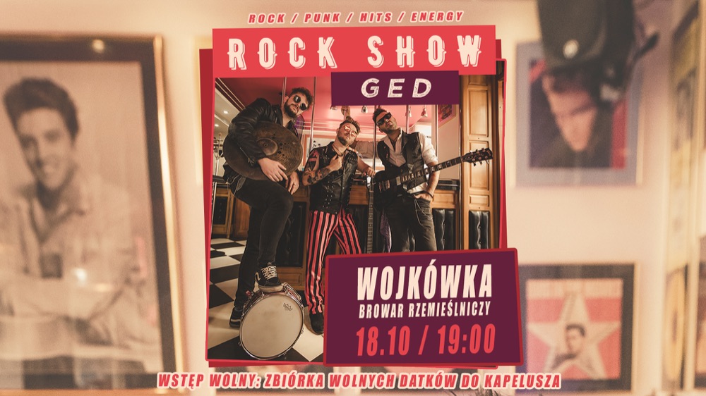 Plakat koncertu: GED, Browar Wojkówka, piątek, 18 października 2024