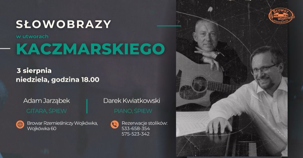 Plakat koncertu: Słowobrazy, Browar Wojkówka, niedziela, 3 sierpnia 2025