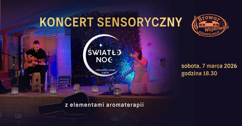 Plakat koncertu: Duet ŚwiatłoNoc, Browar Wojkówka, sobota, 7 marca 2026